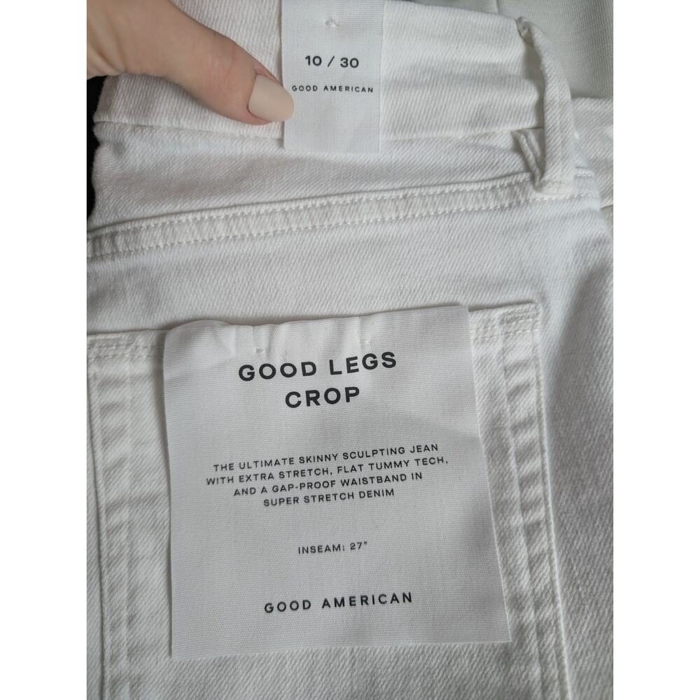 Good American Jeans Womens 10/30 White Good Legs Crop Skinny Basics Capsule - Picture 9 of 9